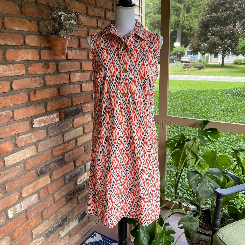 Lands’ End Ikat Shirt Dress - Picture 2 of 9
